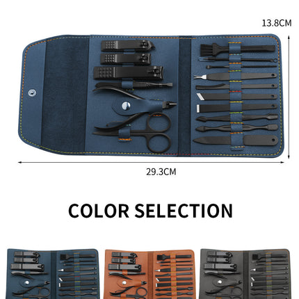 16-in-1 Professional Manicure & Pedicure Grooming Kit – Nail Clippers, Cutters, Ear Pick & Trimmer Set with Travel Case