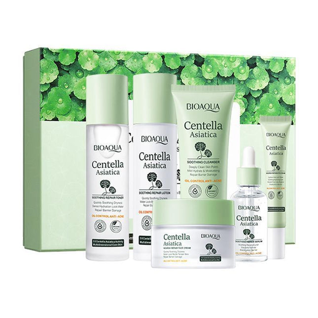Centella Asiatica Moisturizing Skin Care Set – 6-Piece Facial Repair Kit | Hydrating, Soothing & Skin-Softening Routine for Radiant Complexion