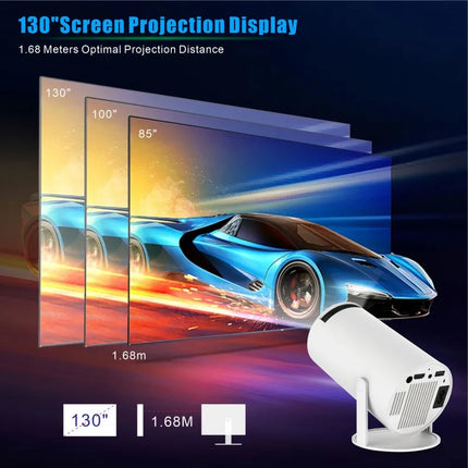 Portable Mini Home Projector – 180° HD Projection with Auto Focus for Movies & Gaming