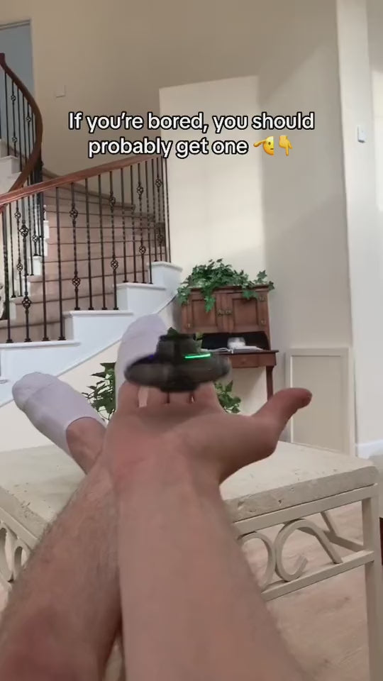 Mini LED Fingertip Flying Spinner Drone – UFO Gyro Decompression Toy for Kids & Adults